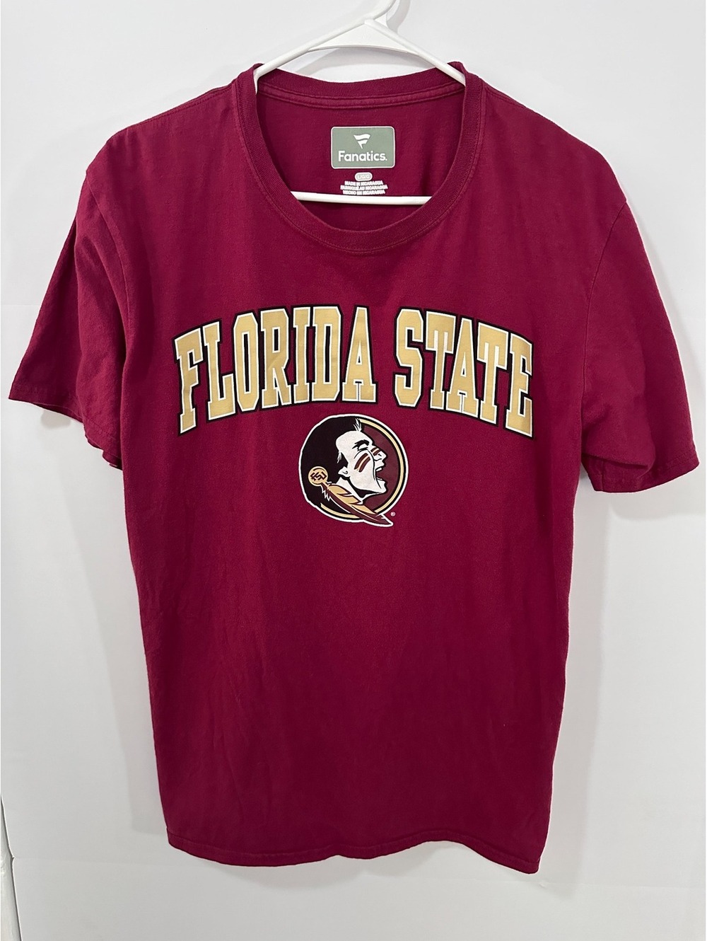Florida State Seminoles Fanatics T-Shirt Men's L Burgundy NCAA Logo Tee